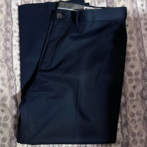 Men Haggar Classic Fit Casual Pants Dark Blue